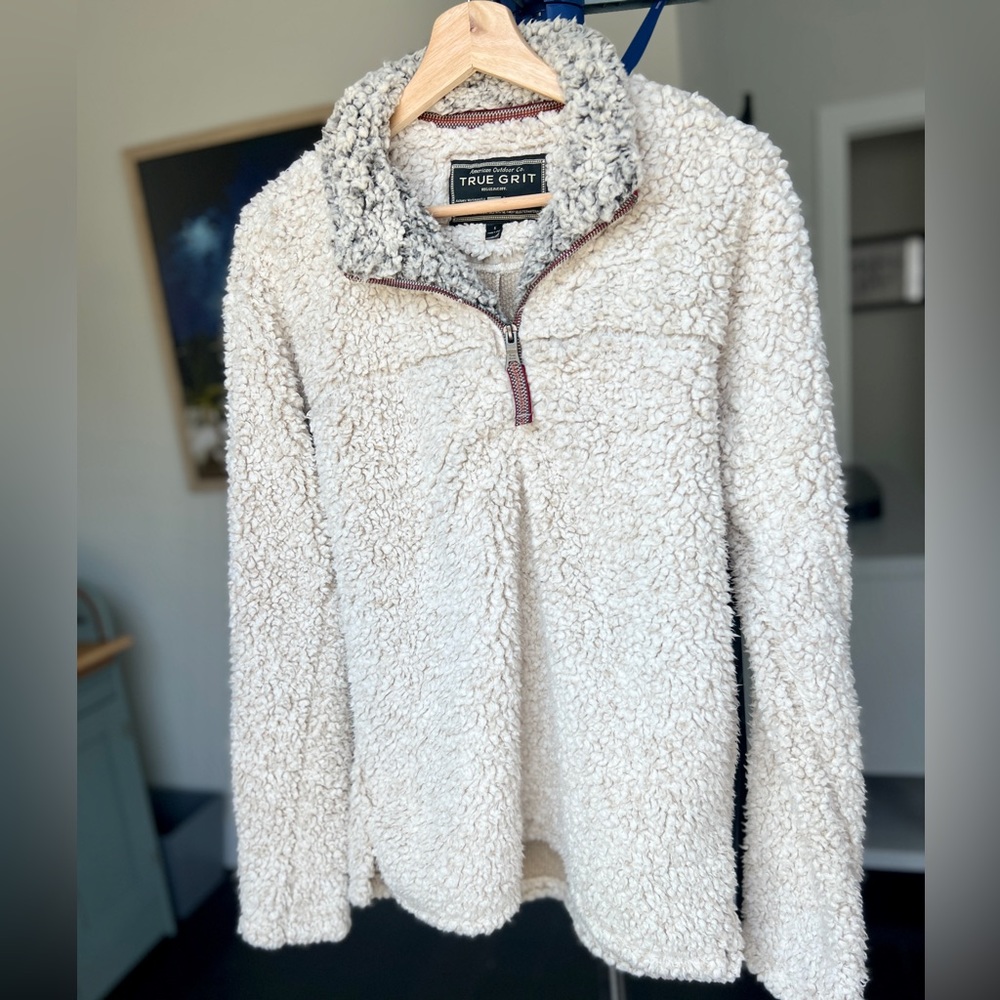True Grit Women’s Sherpa Fleece 1/4 Zip Pullover Jacket Small